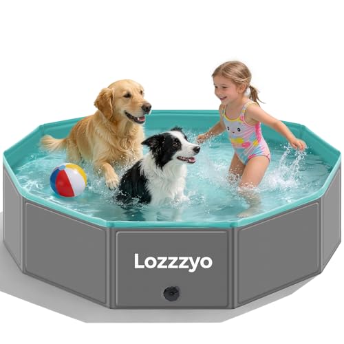 Lozzzyo Hundepool große & Klein Hunde aus Anti-Rutsch PVC Faltbare Hunde Pool - Leicht zu Reinigen Hundeplanschbecken für Outdoor Reise Garten Planschbecken (120 * 30CM)