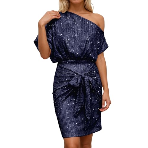 Vestido con purpurina para mujer, falda de lentejuelas como disfraz de carnaval sin mangas, falda bodycon en un solo color, elegante y que realza la figura, perfecta como disfraz de carnaval para