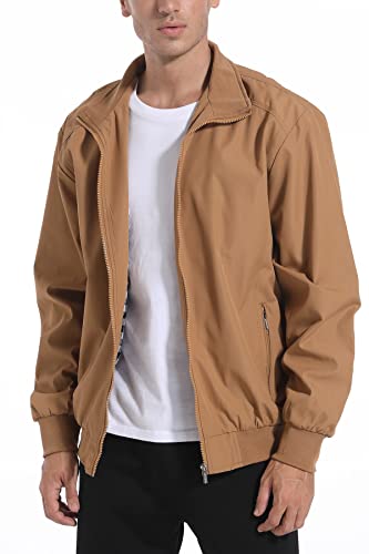 perdontoo Men's Casual Shell Jacket Zip Up Windbreaker Outdoor Recreation Coat3