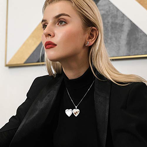 U7 Stainless Steel Locket Necklace That Hold Picture Women Girls Personalized Gift Heart Pendant Photo Image Necklaces, Mothers Day/Lover/Friends/Couple Jewelry #TOP5