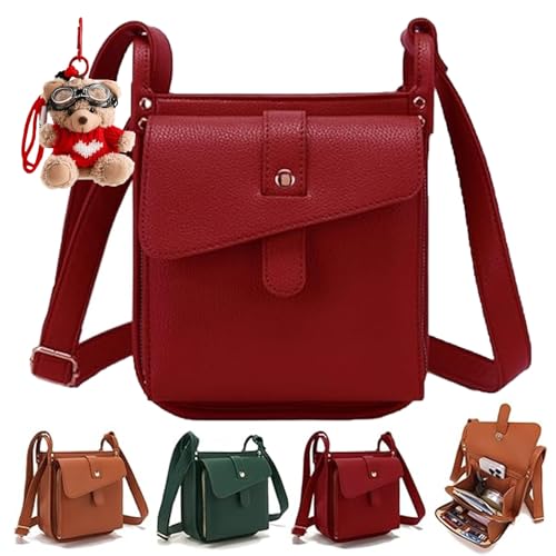 Dollver Crossbody Purse, Purses Handbag with Built in Wallet, Unique Design Crossbody Leather Bag