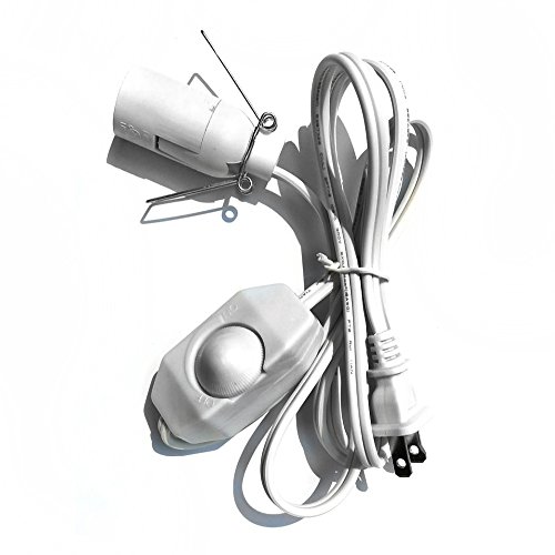 Himalayan Salt Lamp Cord Original Replacement Cord with Dimmer Switch,E12 Candelabra Screw Base Hanging Light Bulb Extension Cord Adapter with 59 inch Wire (White)