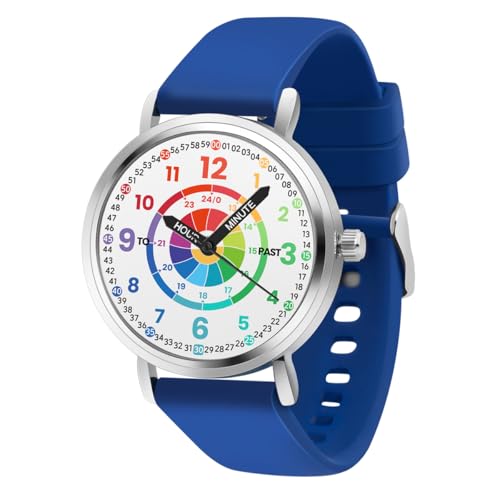 Kids Analog Learning Watch - Waterproof Time Teacher Watch for Boys & Girls Ages 4-12, Easy-Read Educational Clock, Durable Birthday Gift for Boys Girls