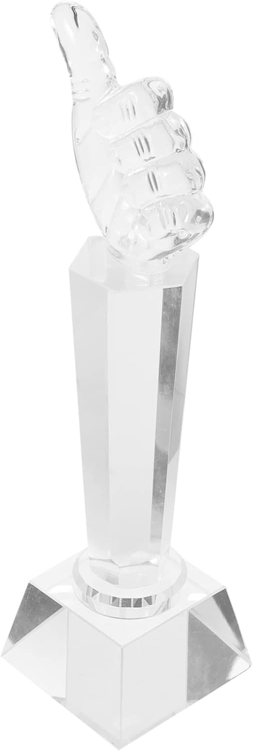 Crystal Trophy Award Decorative Desktop Trophy for Workers for Adults Prize for Game Parties and Souvenirs
