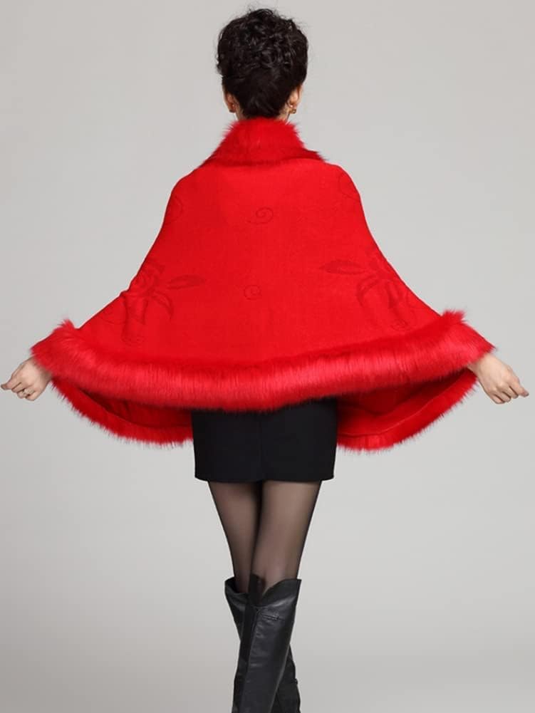 Obosoyo Women's Pashmina Shawl Cloak Cape Shawls and Wraps for Evening Dresses Shawl Wrap Cape Bridal Wedding Party Winter - Image 2