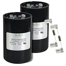 2 Pack, 216-259 uF x 250 VAC - BMI/USA Start Capacitor # 092A216B250CD6A with Bleed Resistor