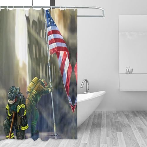 Rideau de douche pompier imperméable pour éviter l'eau au sol 183 x 183 cm - 3