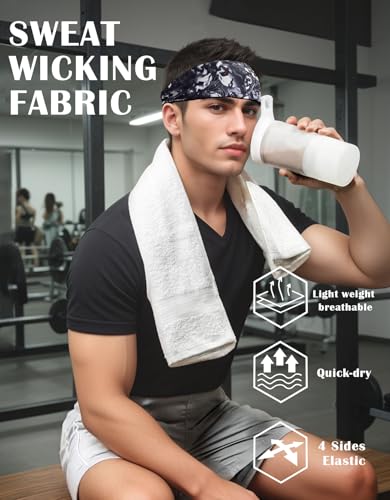 Bandanas masculinas, faixa de transpiração antiderrapante para esportes, faixas de cabeça de suor, f