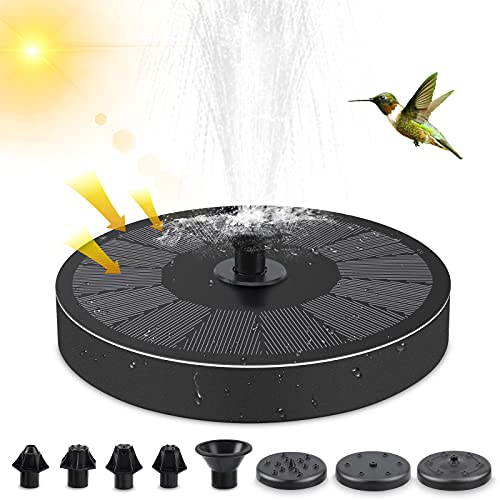 O-CONN Solar Fountain Pump, 3 W Solar Fountain Pump with 8 Water Styles, Upgraded Solar Powered Water Fountain Pump for Bird Bath, Pond, Pool, Tank, Aquarium and Garden