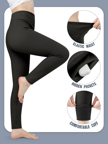 Resinta Girl Active Fleece Lined Leggings Winter Warm High Waisted Yoga Pants Kids Athletic Thermal Tights3