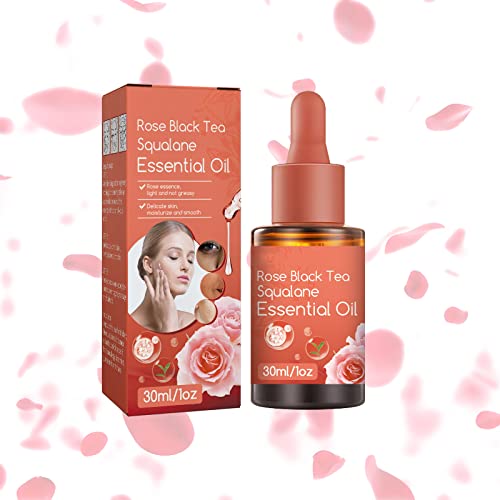 Rose Black Tea Squalane Essential Oil, Rose Oil Essential Oil, Anti-Aging Anti-Wrinkle Serum Moisturising Facial Oil, Squalane Essential Oil For Face&Body (1Pcs) #TOP4