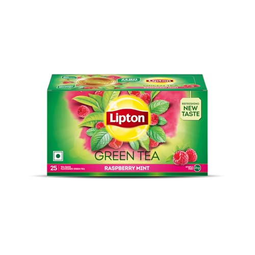 Lipton Raspberry Mint I 25 Tea Bags I Tasty Green Tea I Reduce Ba...