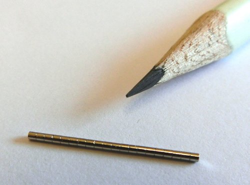 Preisvergleich Produktbild 20 Neodym-Micromagnete Zylinder 1 x 1 mm