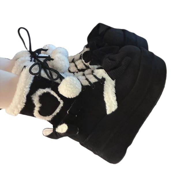 Womens Platform Goth Winter Boots Lace Up Chunky Block Heels Round Toe Punk Combat Booties