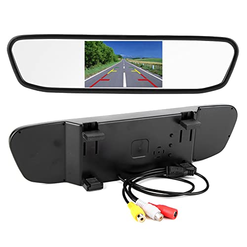 Aramox - Moniteur de Rétroviseur HD TFT-LCD 4,3 Pouces, écran de Moniteur de Voiture 480 H X 272 V, Caméra de Recul pour Rétroviseur de Voiture, 12 V, Entrée Vidéo 2 Canaux - -12%