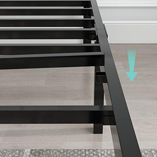 Yookare 14 Inch Tall 3500Lbs Heavy Duty Metal Bed Frame/With Storage/Mattress Foundation/Steel Slats Platform/Noise Free/No Box Spring Needed,Queen #TOP4