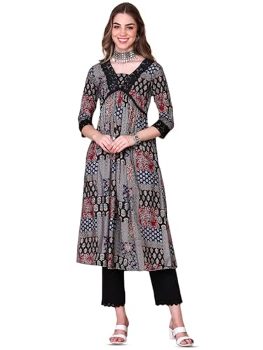 Image of ishin Women Black Cotton 60x60 Kurta Set without Duppatta