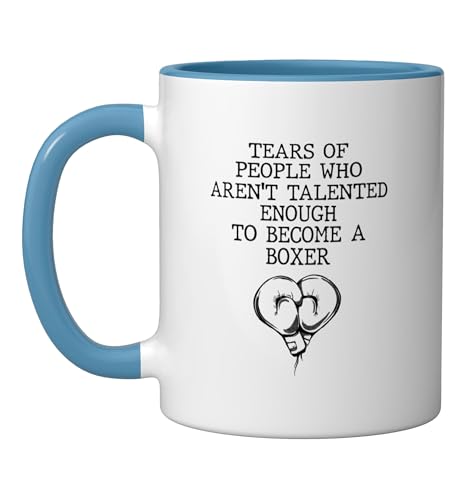 Boxer Tears of People Boxing Ceramic Mug Blue/White