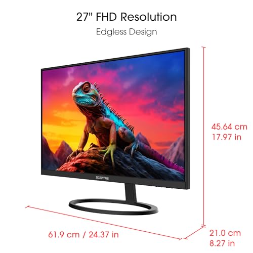 Sceptre 27" IPS 2K Monitor QHD 2560 x 1440 75Hz Edgeless DisplayPort HDMI Build-in Speakers Machine Black - Image 3