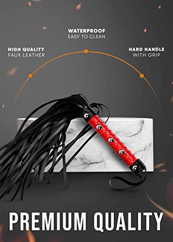 MALINERO Black Red Flogger Cosplay Whip - Thumbnail 7
