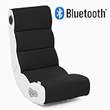 [page_title]-Wohnling® Soundchair Wobble in Schwarz Weiß mit Bluetooth | Musiksessel mit eingebauten Lautsprechern | Multimediasessel für Gamer | 2.1 Soundsystem - Subwoofer | Music Gaming Sessel Rocker Chair