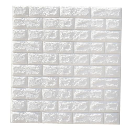Angoily 5 piezas Paneles Decorativos Autoadhesivos Efecto Ladrillo Blanco Impermeables y Amortiguadores para Decoración de Paredes Salón Dormitorio Fondo Tv y Sofá de Unidades