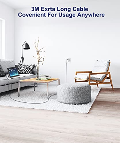 Akoada Apple Certified 30 Pin Usb Charging Cable 10Ft 2 Pack, Usb Sync Charging Cord Cables Compatible Iphone 4 4S, Iphone 3G 3Gs, Ipad 1 2 3 Ipod Touch 4 3 2 1, Ipod Classic 3 2 1, Grey #TOP6