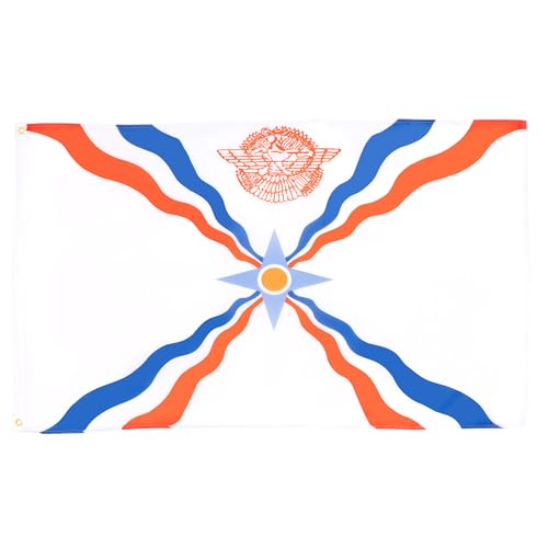 AZ FLAG - Assyria Flag - 150x90 Cm - 100D Polyester Assyrian Banner with Two Metal Grommets - Fade Resistant - Vivid Colors - 3' x 5' Feet - 3x5 Ft by AZ FLAG - Used condition - CA$12.50