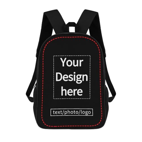 RoPox Personalisierter Foto-Rucksack, Personalisierbar mit Ihrem Eigenen Rucksack, Fügen Bild,Logo oder Text hinzu, Freizeitrucksack Wanderrucksack, Junior Active,Rucksack für Damen, Herren, Kinder