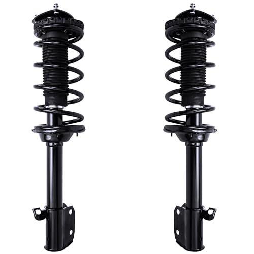 Image of Detroit Axle - 2pc Rear Struts for 98-02 Subaru Forester, 2 Complete w /Coil Spring Assembly 1998 1999 2000 2001 2002 Replacement Suspension Quick Install Ready Shocks Assembly