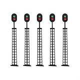 MoSundi Complete HO Scale Signal Lamp Set Of 5 LED Lighting For Model Train Layouts Lighting Signal Engineering(Two Lights)