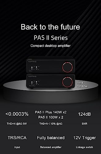 Image of Topping PA5 II Speaker Amplifier Compact Desktop Amplifier Fully Balanced AMP (PA5 II Plus, Silver)