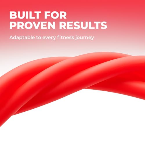 Image of Resistance Tube with Handles Exercise Band for Workout, Strength Training, Full Body Workout, Home Gym Use Men & Women Tonning Tube for Warm up Exercise 25Kg Resistance Band Red