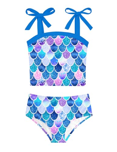 Girls 2 Piece Swimsuit Size 5-12 Summer Beach Bathing Suits for Girls Tankini Swimsuit Quick Dry Swimwear