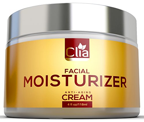 Clia Face Cream - Natural Facial Moisturizer HUGE 4OZ for Dry Skin, Dark Spots - Anti Wrinkle & Anti-Aging Skin Care Day & Night Cream with Shea Butter, Vitamin B5 & Jojoba Oil for Men & Women