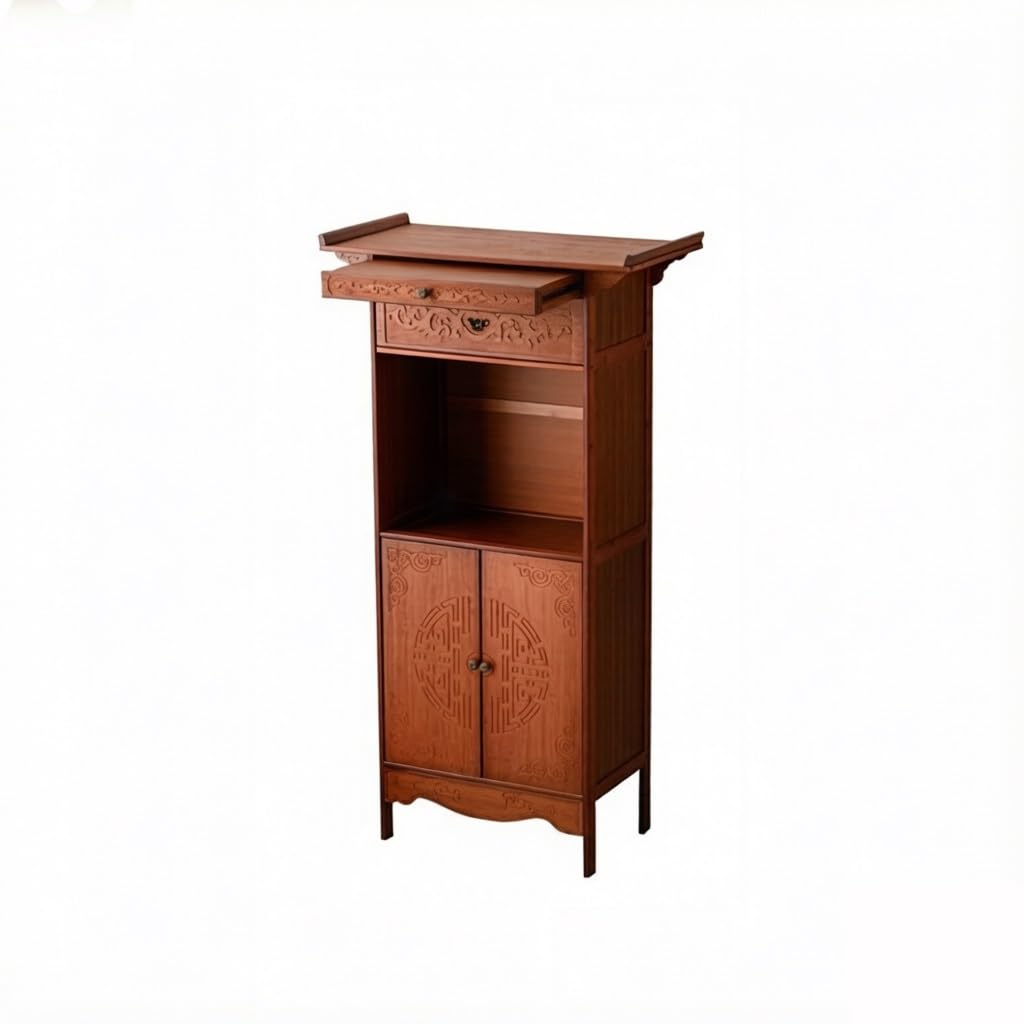 ZENY896V Mandir Oriental Display Cabinet with Drawers Wooden shrine altar