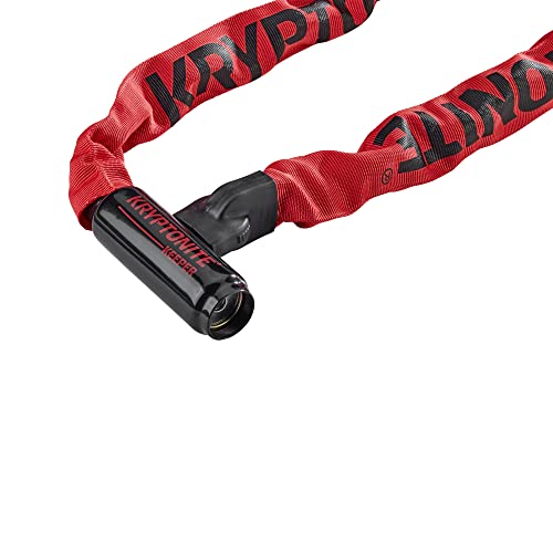 Image of Kryptonite Keeper 785 Bike Chain Lock, 2.8 Feet Long Heavy Duty Anti-Theft Bicycle Chain Lock with Keys for Bike, Motorcycle, Scooter, Bicycle, Door, Gate, Fence,Red, 33.5 Inch (Pack of 5)
