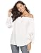 Aibrou Mujer Fuera de la Camisa del Hombro, 3/4 Manga Blusas Casuales...