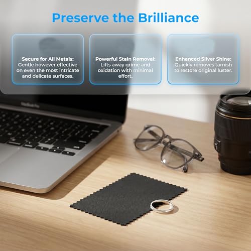 Dzrige 50PCS Black Suede Jewelry Polishing Cloths Double-Sided for Silver Cleaning, Fine Metal Care and Tarnish Removal - image 4