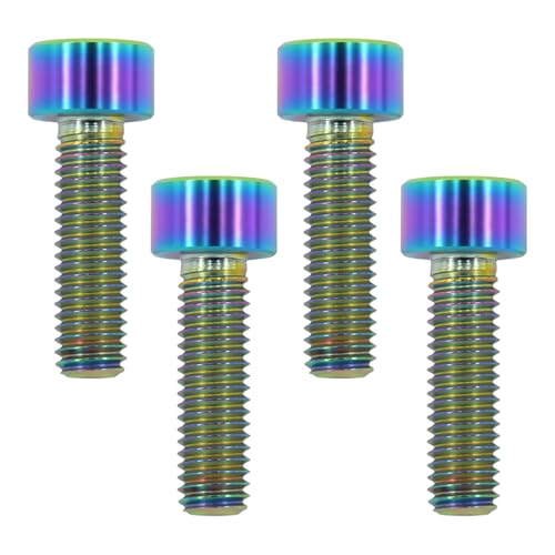 Image of M5x18 Titanium Bolts Socket Head Cap Screw, Colorful, 4PC | Lightweight Design, Ideal for Humid /Salty Environments, Socket Head Hex Key, MTB /Road Bike Stem Bolts, No Washer