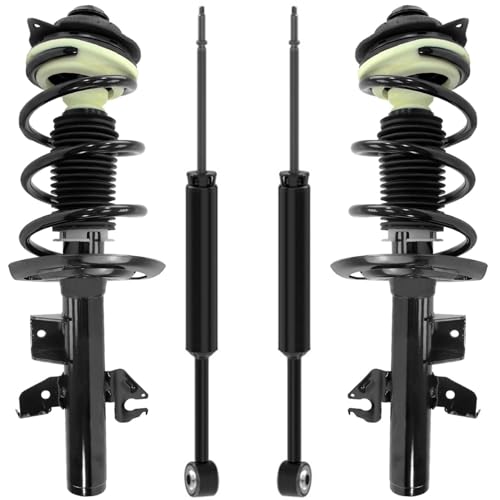 Image of Detroit Axle - 3.6L Front Struts Rear Shocks for 2015 2016 2017 Chrylser 200, 2 Complete Struts with Coil Spring Assembly 2 Shock Absorbers Assembly Replacement