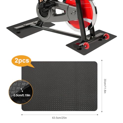 Vloerbeschermingsmat, 5 mm dik, sportmat, fitnessmat, antislip, onderlegmat voor fitnessapparaten, 2 stuks, voor thuis, gym, sporttoestellen, hometrainer, loopband, ellipsentrainer, ook als - Afbeelding 3