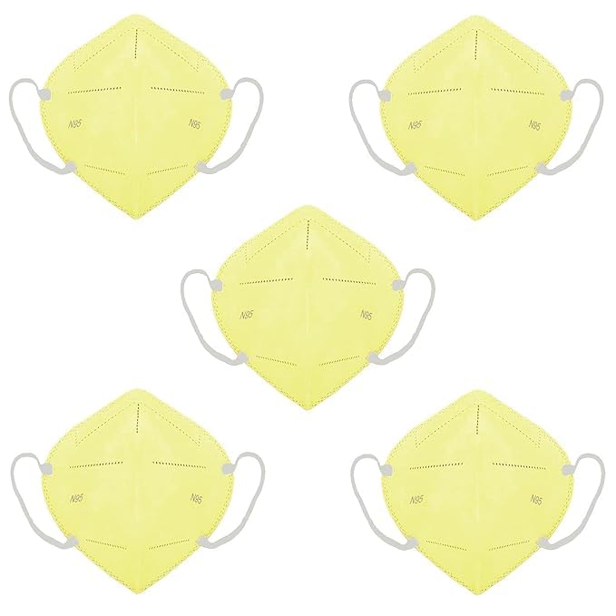 king shine KN 95 Mask,Super Breathable Face Mask (White Colour, Non Woven Fabric)(With Head Mask Extender) a01 1