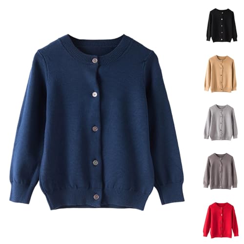 Boys Girls Cardigan Knit Sweater Toddler Kids Uniform Cute School Cable Cardigans Lightweight Sweaters Fall Winter