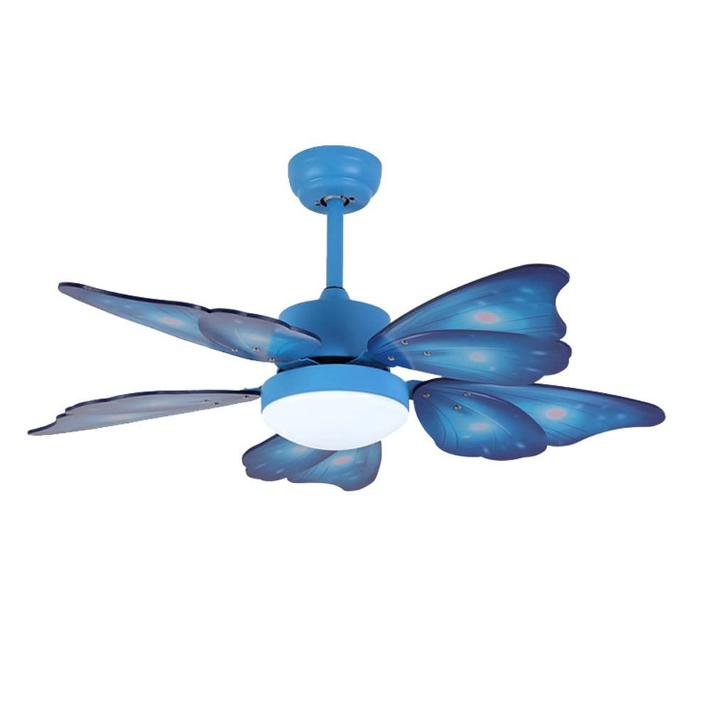 Ventilateur de plafond LED bleu avec télécommande pour chambre d'enfant
