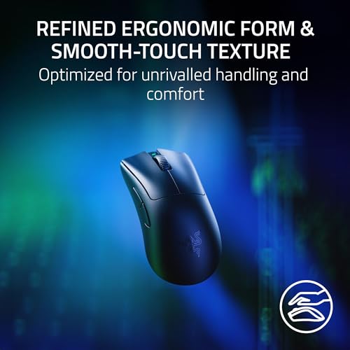 Razer DeathAdder V3 Pro Wireless Gaming Mouse + Hyperpolling Wireless Dongle: 63g Ultra Lightweight - Focus Pro 30K Optical Sensor - Optical Switches Gen-3-5 Programmable Buttons - Black by Razer - Image 5