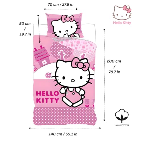 Housse de couette enfant Hello Kitty anti-transpiration 140x200 - 7