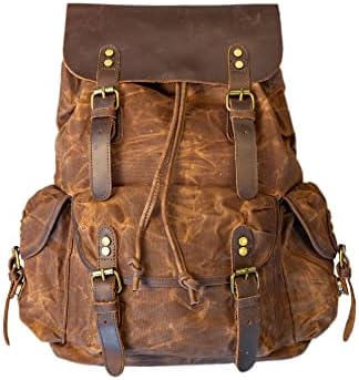olpr. Canvas and leather backpack (Brown)