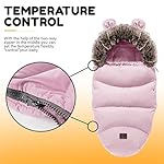 Be2Day Winter-Fußsack für Kinderwagen, Sportwagen & Buggy mit Anti-Rutschschutz, Babyschale Schlafsäcke mit Reißverschluss Kopfteil Wetterfest Tasche, 55x100cm (Pink)
