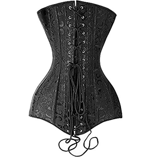 Miss Moly Women's Fashion Faux Leather Buckle Steel Boned Underbust Vest Corset Plus Size (5Xl, 16 Steel Long Torso) #TOP1